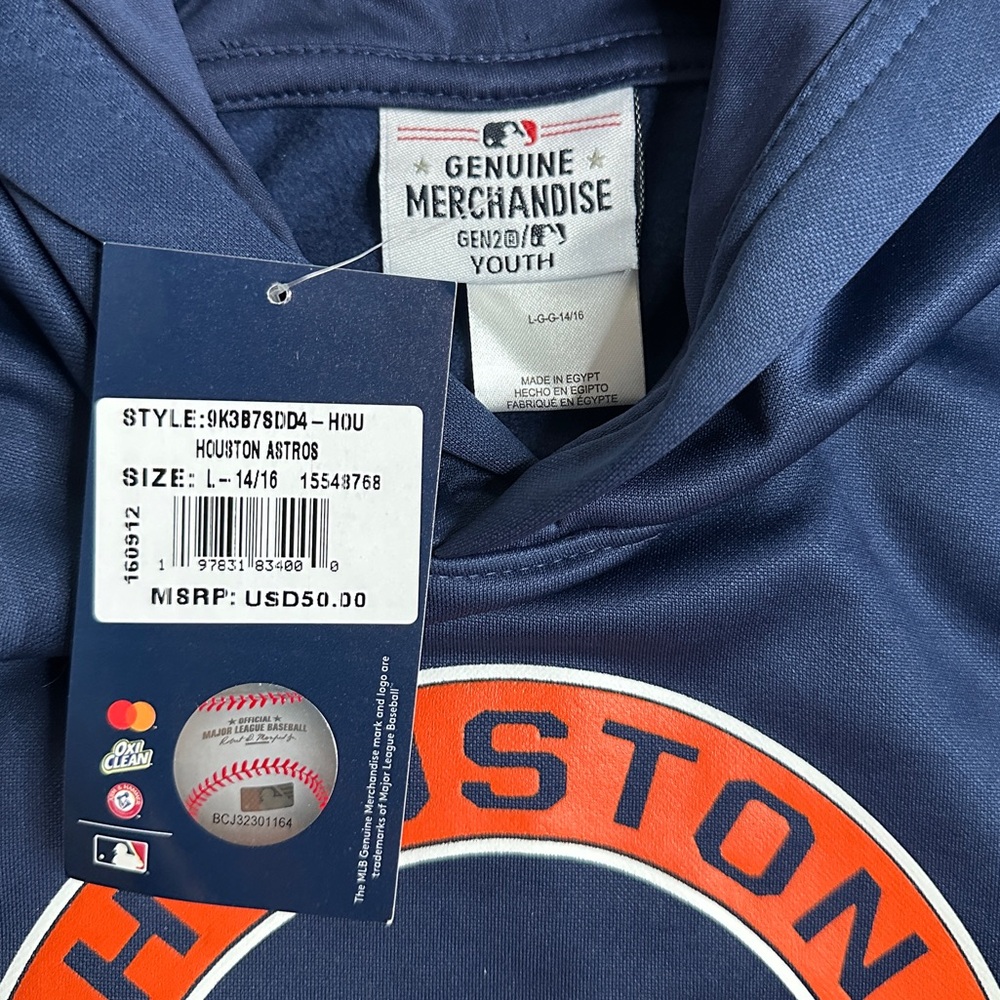 Houston Astros Navy Hoodie Kids Size 14/16 - Picture 3 of 7